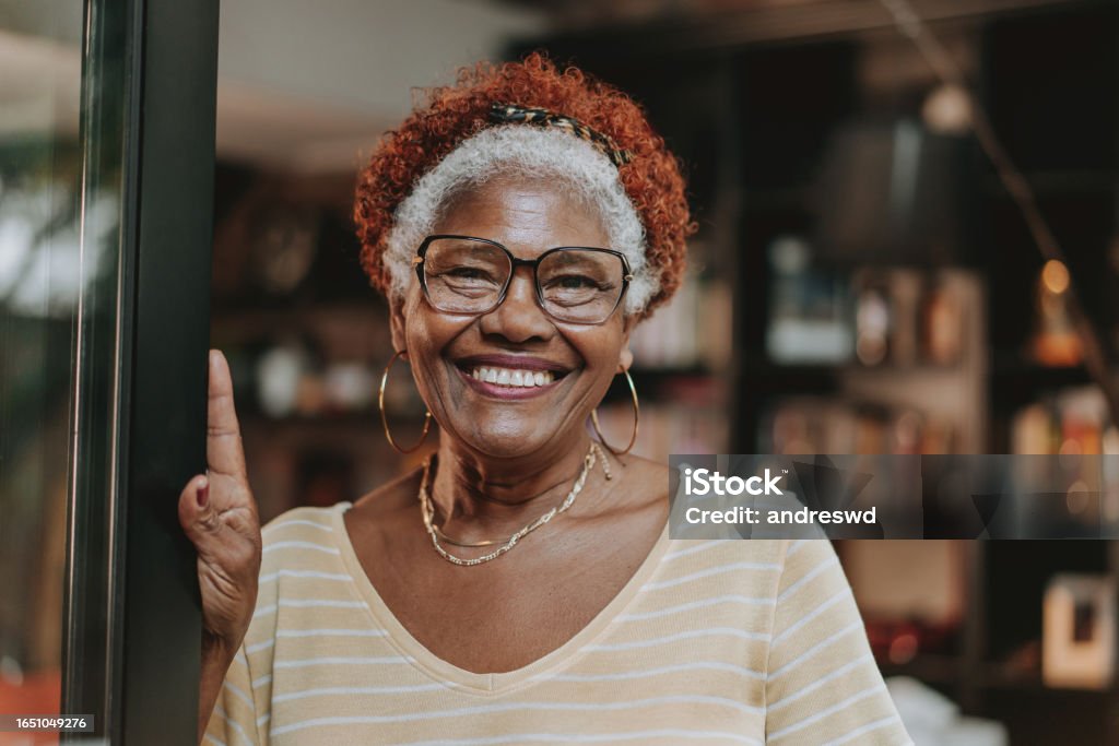 Portrait senior woman smiling
